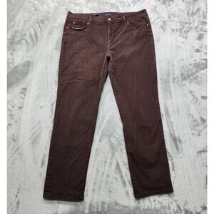 Charter Club Jeans Womens 18 Brown Lexington Straight Mid Rise Stretch Denim